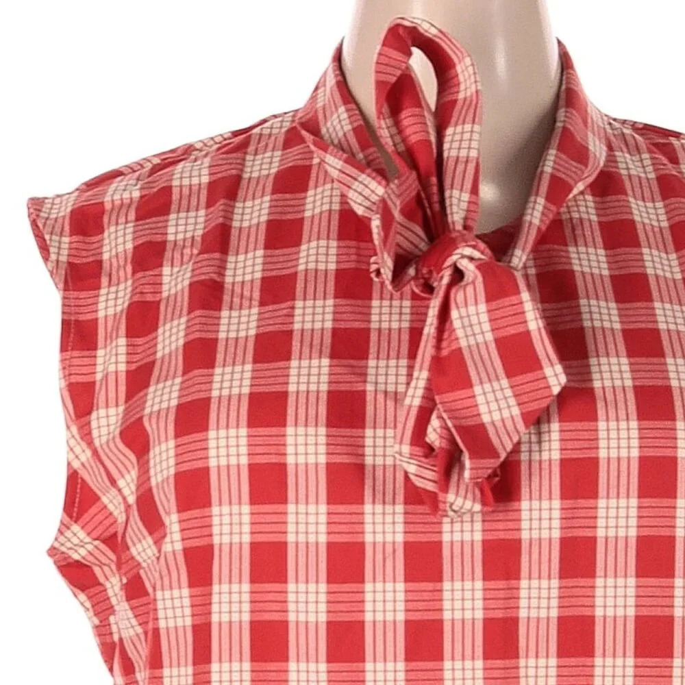 Retrolicious Tie-Nick Shirt - Red Plaid - Picture 3 of 3